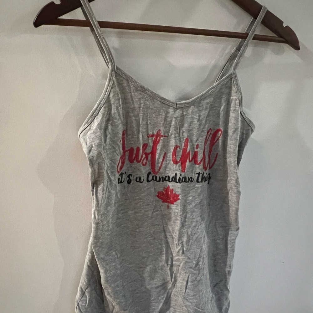 Gray 'Just Chill' Camisole with Red Accents